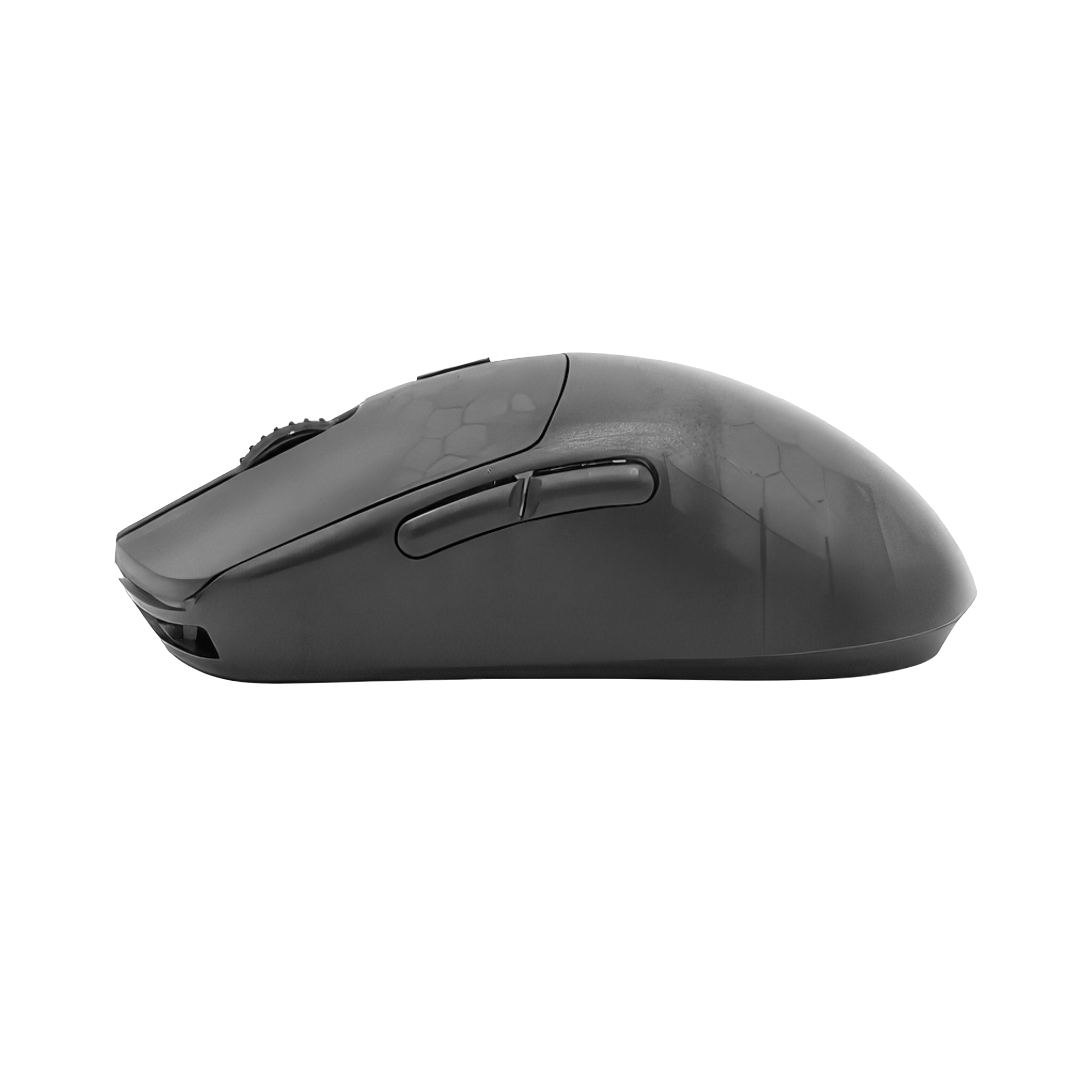 G-Wolves HTS Plus 8K Şeffaf Siyah Wireless Mouse Yan Profil | aimgears