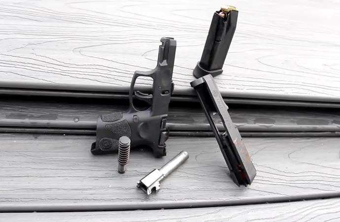 The general cleaning process of the gun starts with removing the magazine and making certain the firearm is unloaded