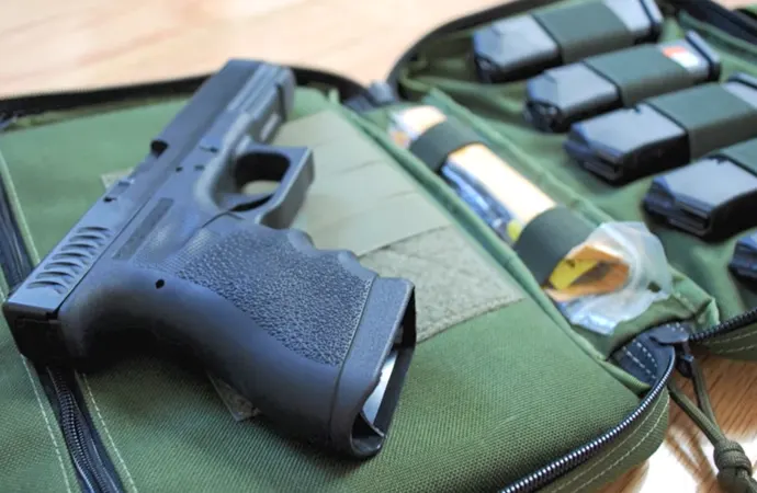 A soft pistol bag holds the gun along with any other accessories you pack with it.